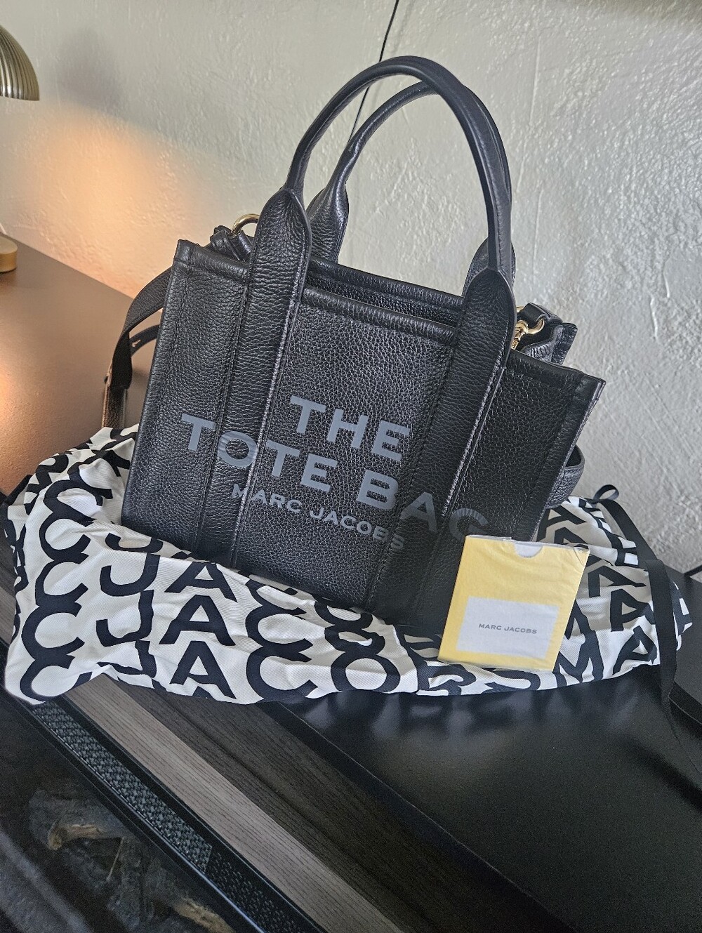 Marc Jacobs Black 'The Tote Bag' Pebbled Leather Tote